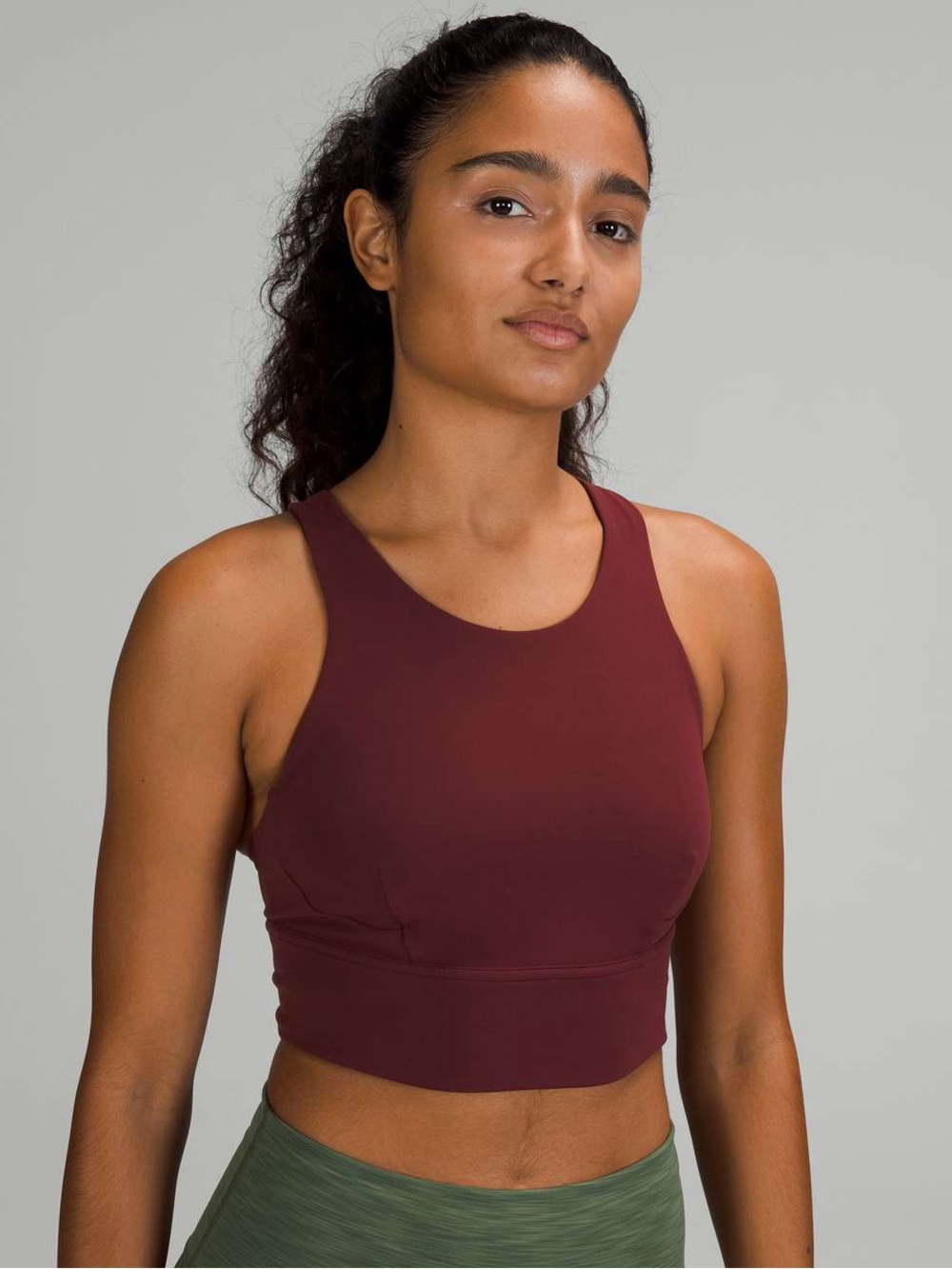 Lululemon Wunder Train Longline Bra Red Merlot Everlux Size 6